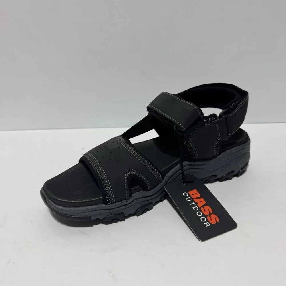 Bass Outdoors Mens Trail Sandals Black Size 6.5 M